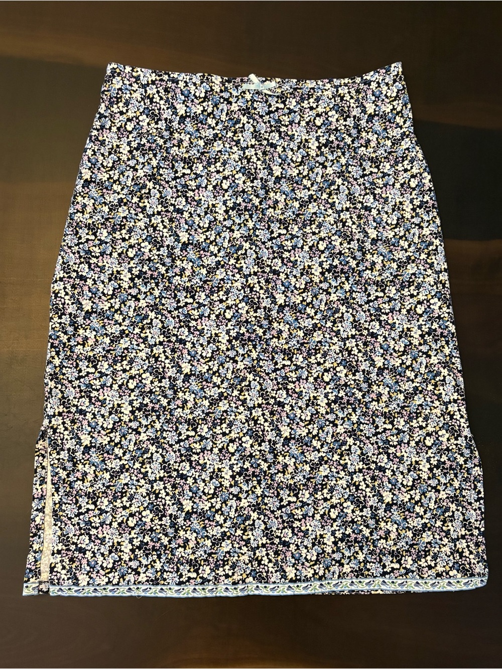 Vintage TAGRAG Floral Midi Skirt Size 7 Made USA 90s Y2K Side Slit